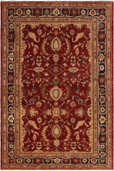 handmade Traditional Kafkaz Rust Blue Hand Knotted RECTANGLE 100% WOOL area rug 9 x 12